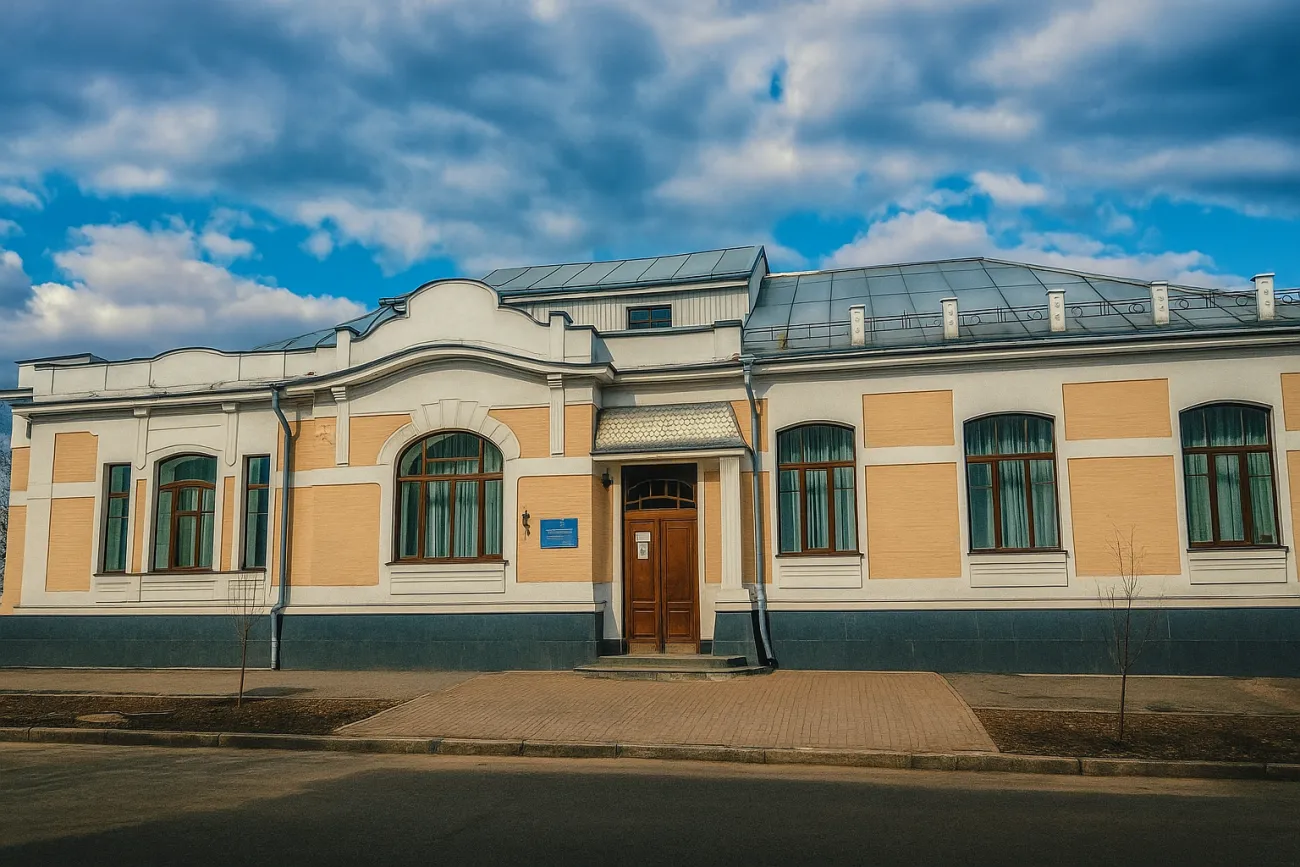 Будівля Шевченківського районного відділу державної реєстрації актів цивільного стану (РАЦС) у місті Полтава, розташована за адресою вул. Соборності, 8 — фасад історичної споруди з арковими вікнами та головним входом.